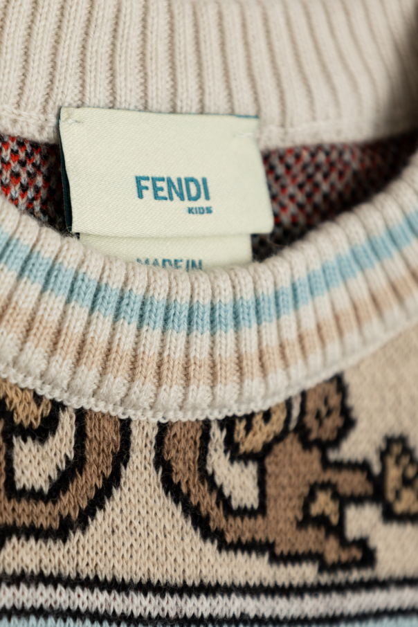 Multicolour Patterned Jumper Fendi Kids Fendi Logo Deboshed Tote Torba Biname fmedShops GB